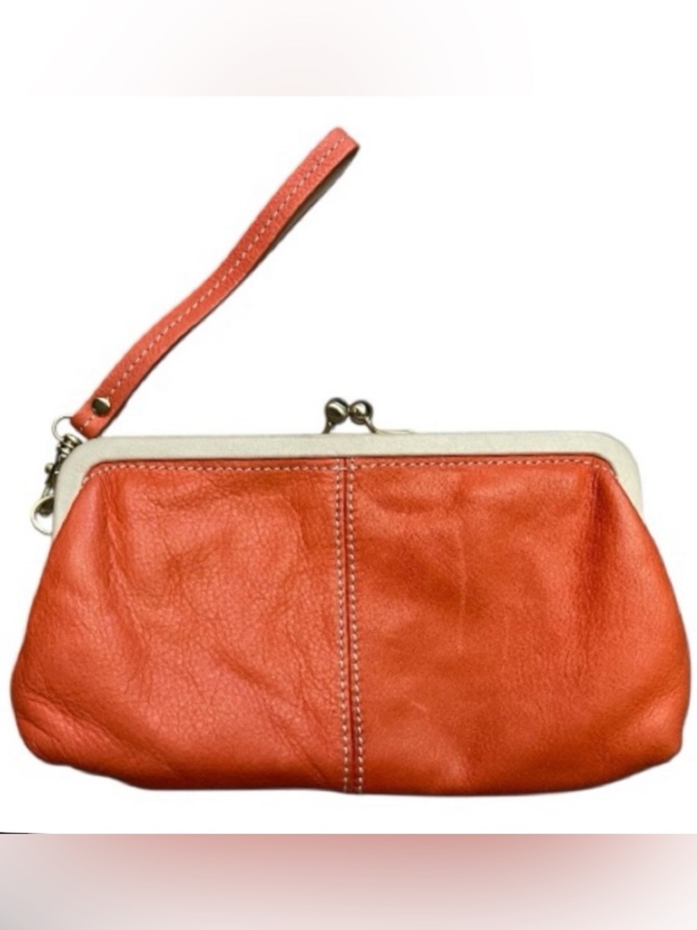 Vintage Liz Claiborne Leather Kiss-lock Wristlet - Picture 1 of 10